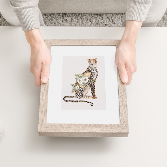 Cheetah Watercolor Illustration Wall Art Print Poster Unframed - Picture 10 of 16